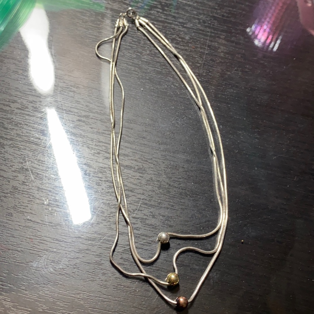 Tiered tri color necklace